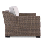 4-Piece Manhattan Rustic Wicker Sofa Set with Tempered Glass