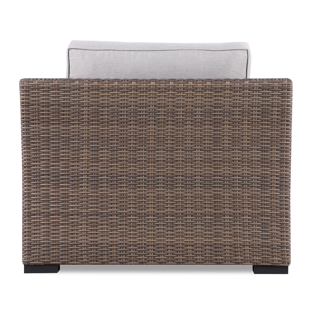 4-Piece Manhattan Rustic Wicker Sofa Set with Tempered Glass
