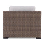 4-Piece Manhattan Rustic Wicker Sofa Set with Tempered Glass