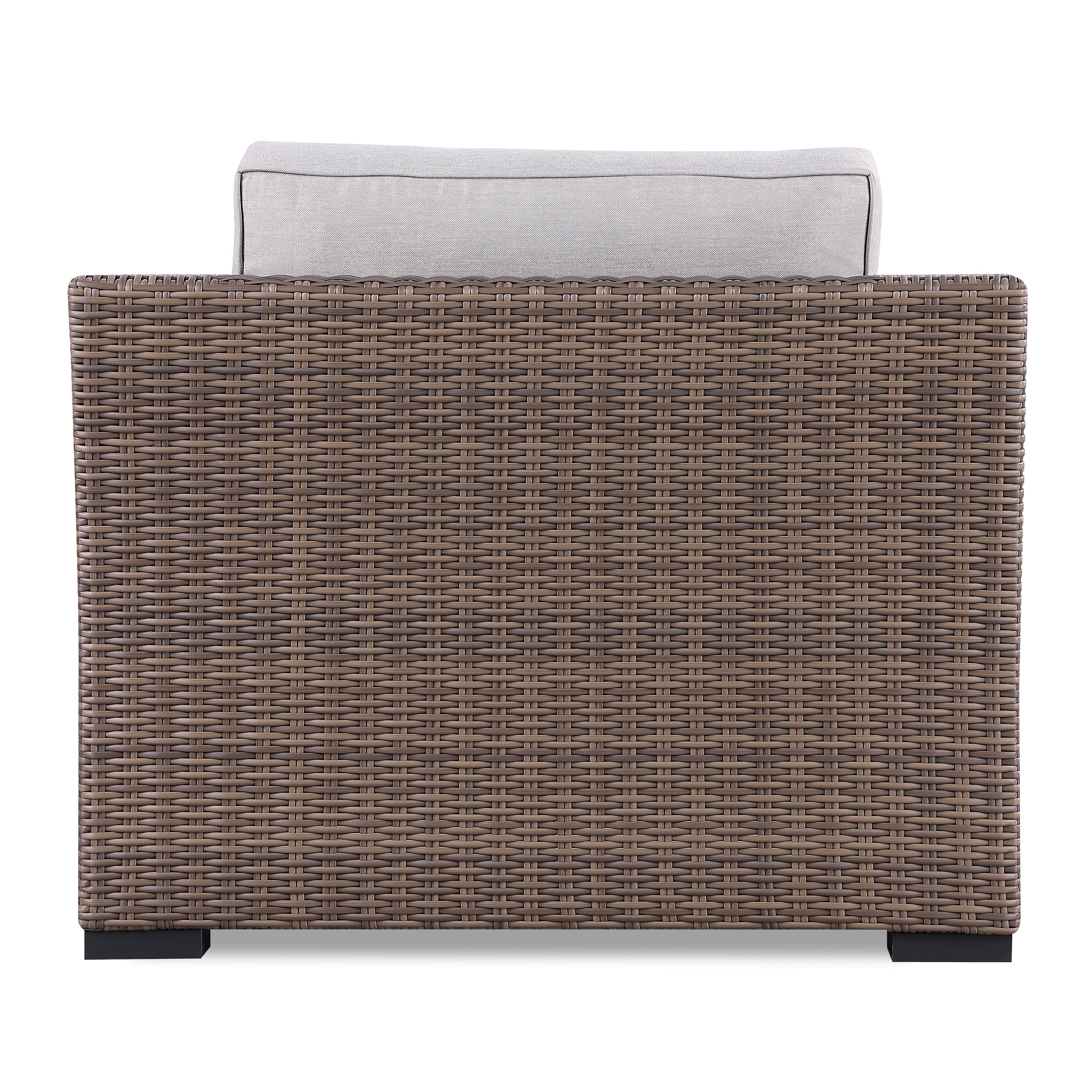 4-Piece Manhattan Rustic Wicker Sofa Set with Tempered Glass