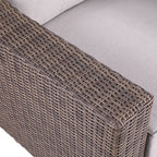 4-Piece Manhattan Rustic Wicker Sofa Set with Tempered Glass