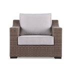 4-Piece Manhattan Rustic Wicker Sofa Set with Tempered Glass