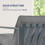 4-Piece Metal Outdoor Patio Conversation Sets with Cushions