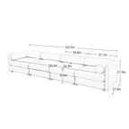4-Piece Modular Sectional Sofa - Storage Chaise Lounge with Cylindrical Backrests, Deep Seating