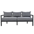 4-Piece Outdoor 5-Seater Steel Cnversation Sofa Set with Coffee Table, Waterproof, Anti-rust and Anti-UV