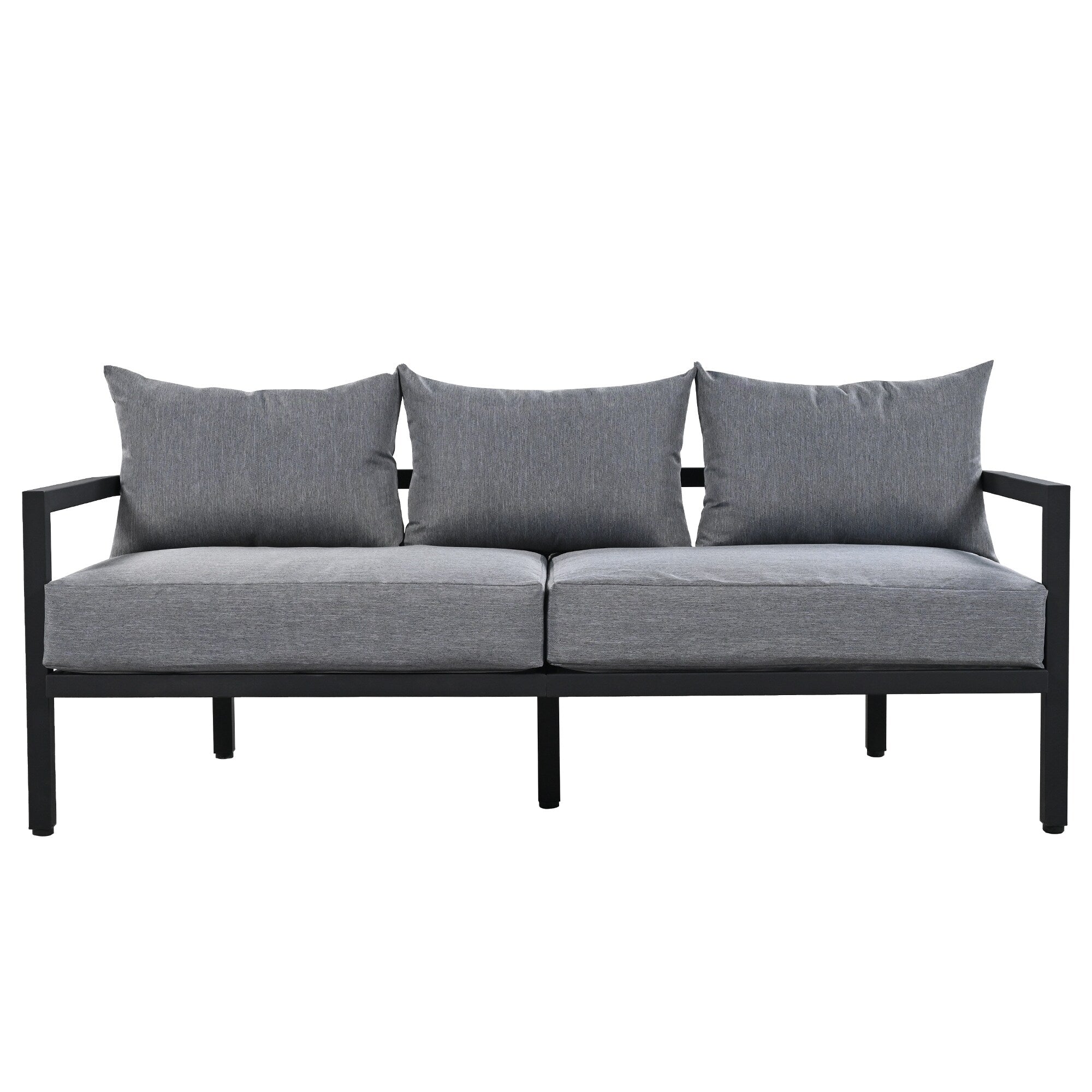 4-Piece Outdoor 5-Seater Steel Cnversation Sofa Set with Coffee Table, Waterproof, Anti-rust and Anti-UV