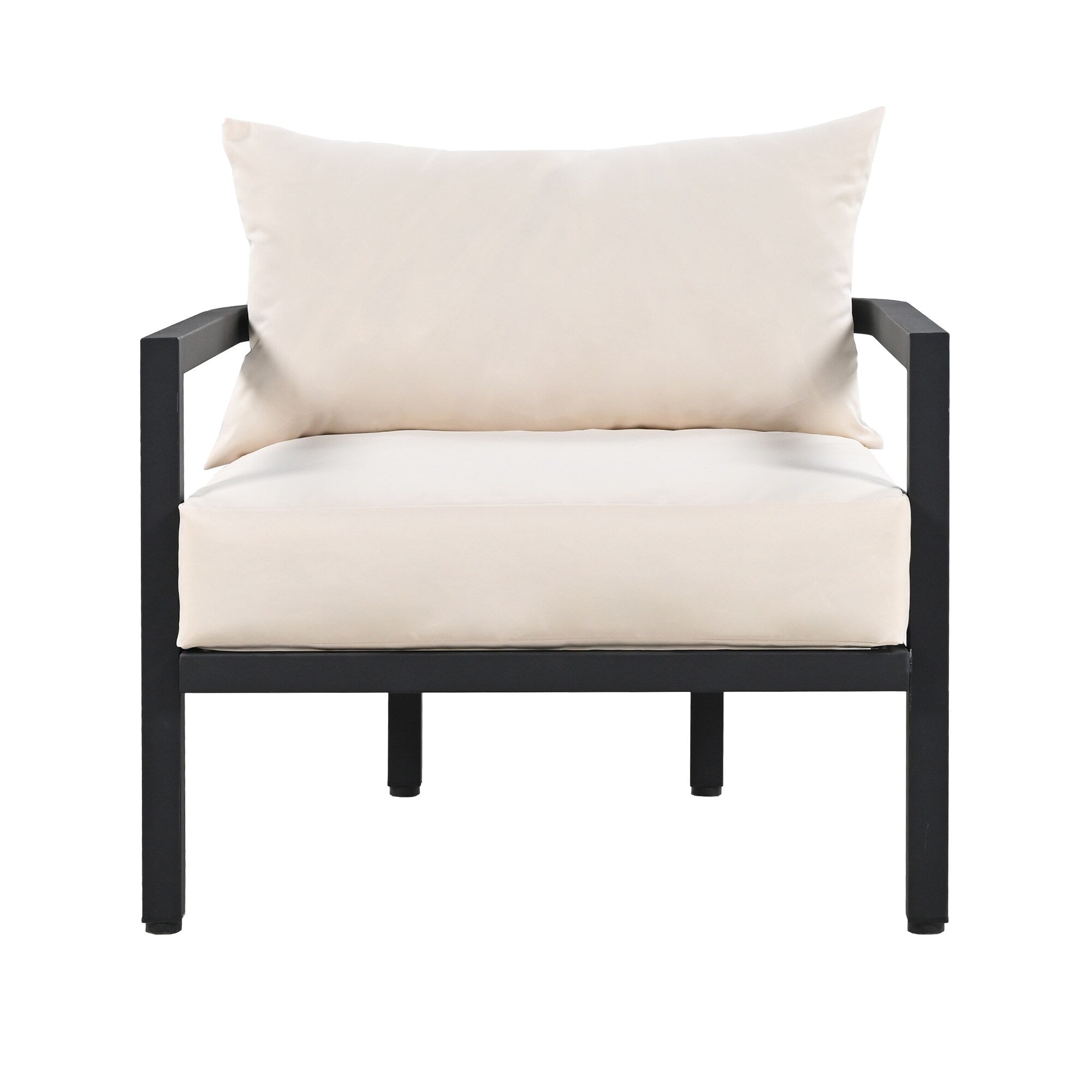 4-Piece Outdoor 5-Seater Steel Cnversation Sofa Set with Coffee Table, Waterproof, Anti-rust and Anti-UV