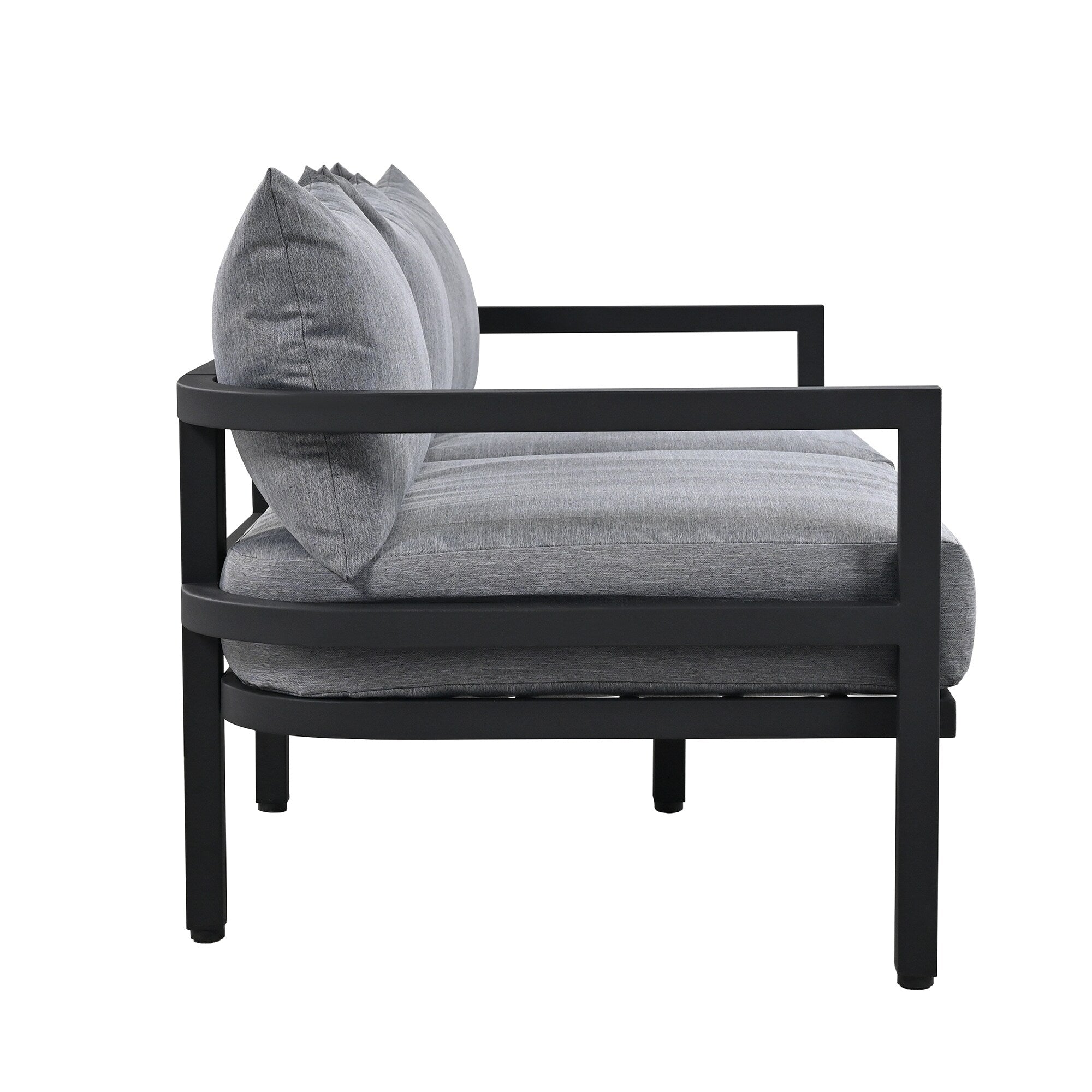 4-Piece Outdoor 5-Seater Steel Cnversation Sofa Set with Coffee Table, Waterproof, Anti-rust and Anti-UV