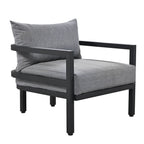 4-Piece Outdoor 5-Seater Steel Cnversation Sofa Set with Coffee Table, Waterproof, Anti-rust and Anti-UV