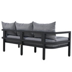 4-Piece Outdoor 5-Seater Steel Cnversation Sofa Set with Coffee Table, Waterproof, Anti-rust and Anti-UV