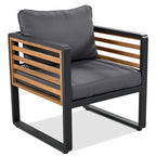 4-Piece Outdoor Patio Furniture Set Bistro Set, Patio Conversation Set w/ Coffee Table & Removable Cushion, Outdoor Seating Set