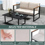 4 Piece Outdoor Patio Furniture, Metal Conversation Set