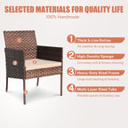 4-Piece Outdoor Patio Wicker Furniture Set w/Table,Loveseat,2Chairs