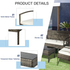 4 Piece Outdoor Rattan Wicker Patio Conversation Set