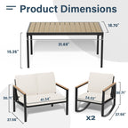 4-Piece Patio Conversation Set with Cushions Rocking Chairs