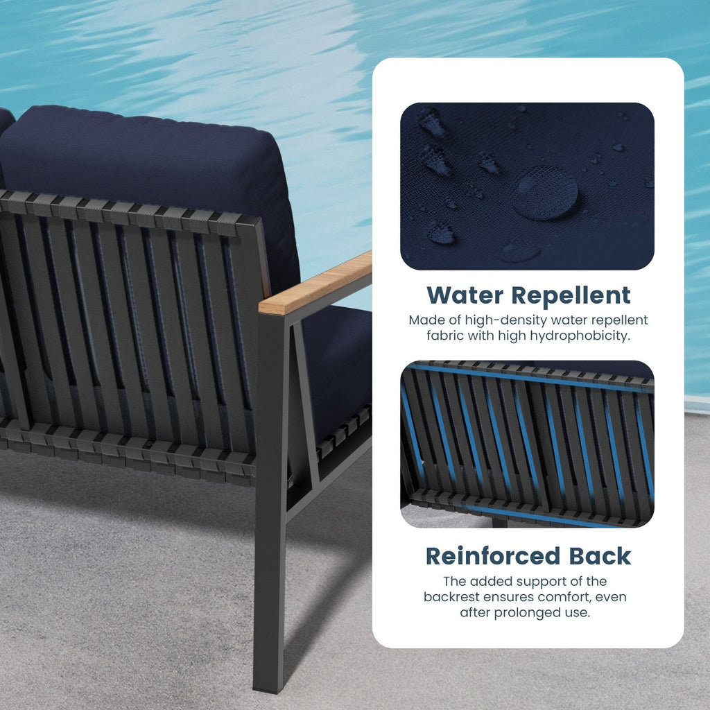 4-Piece Patio Conversation Set with Cushions Rocking Chairs