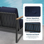 4-Piece Patio Conversation Set with Cushions Rocking Chairs