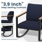 4-Piece Patio Conversation Set with Cushions Rocking Chairs