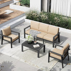 4 Pieces Patio Furniture Set Outdoor Aluminum Furniture Set
