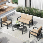 4 Pieces Patio Furniture Set Outdoor Aluminum Furniture Set