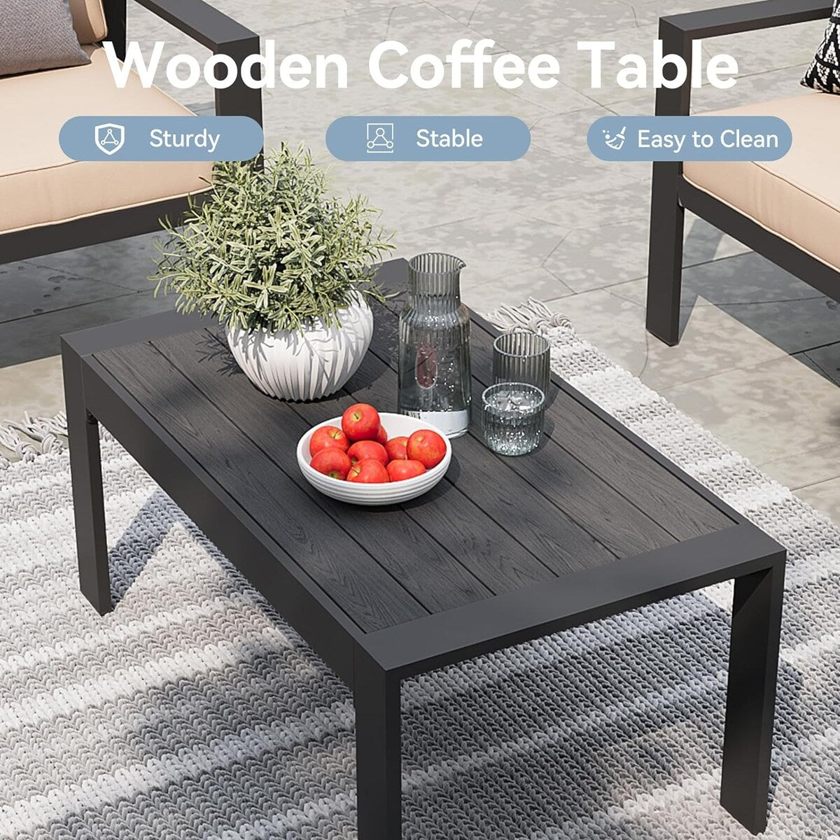 4 Pieces Patio Furniture Set Outdoor Aluminum Furniture Set