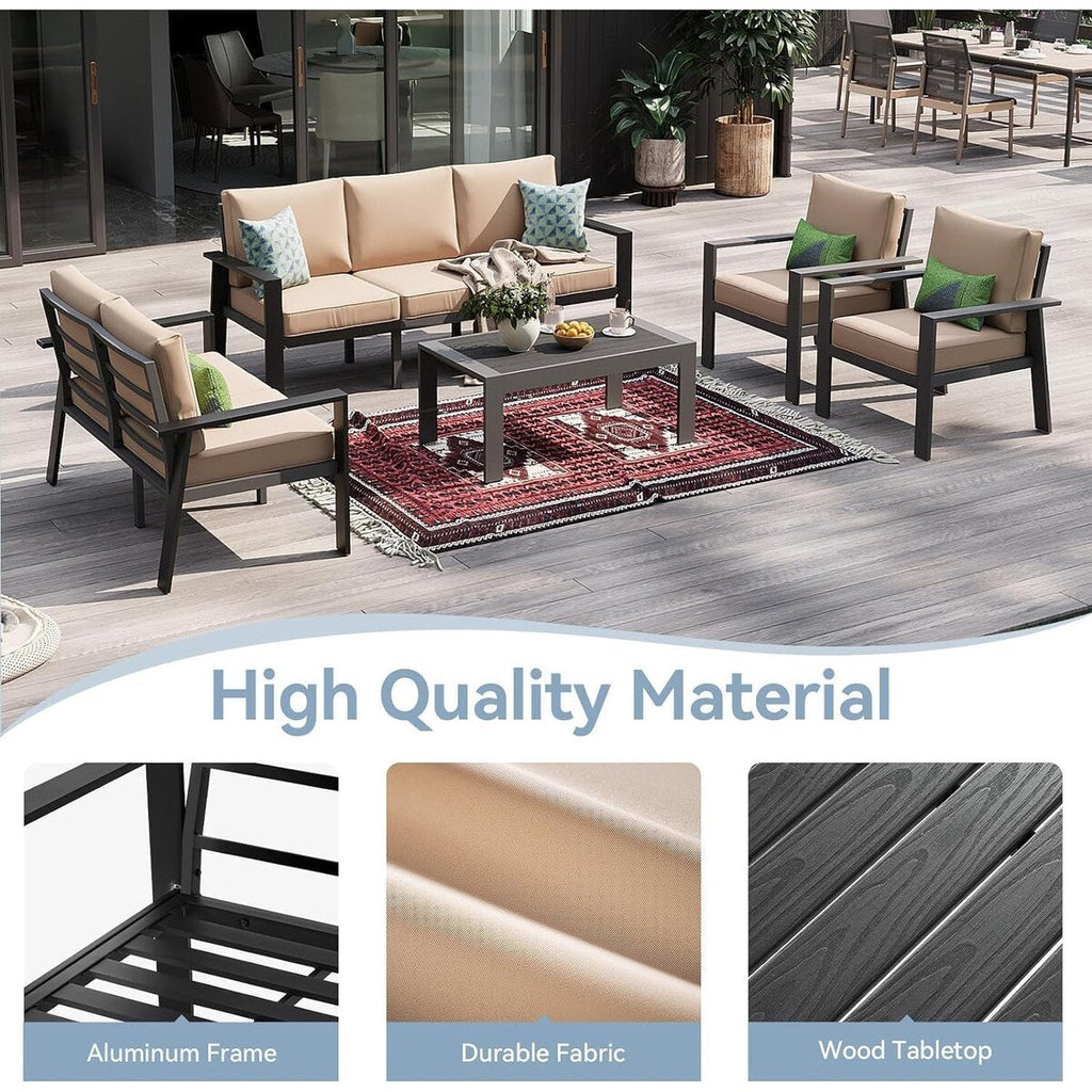 4 Pieces Patio Furniture Set Outdoor Aluminum Furniture Set