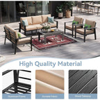 4 Pieces Patio Furniture Set Outdoor Aluminum Furniture Set