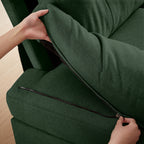 4 Seat U Shaped Sectional Sofa Couch with Double Chaise for Living Room