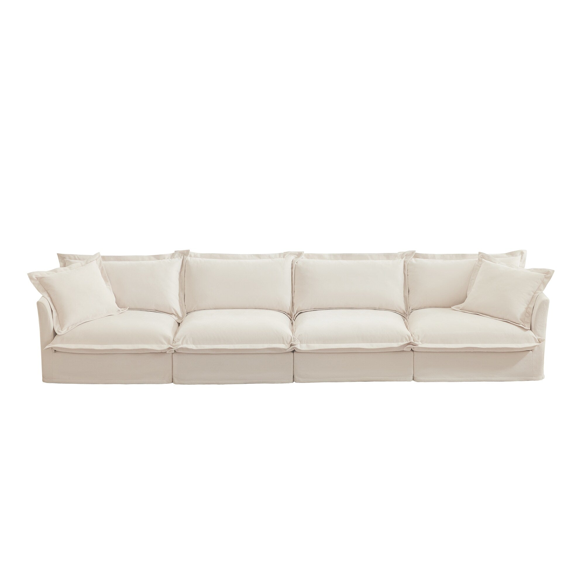 4-Seater Chenille Sofa with Removable Cover for Living Room