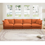 4-Seater Chenille Sofa with Removable Cover for Living Room