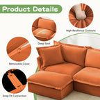 4-Seater Chenille Sofa with Removable Cover for Living Room