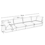 4-Seater Chenille Sofa with Removable Cover for Living Room