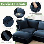4-Seater Chenille Sofa with Removable Cover for Living Room