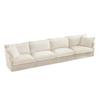 4-Seater Chenille Sofa with Removable Cover for Living Room
