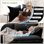 4-Seater Chenille Sofa with Removable Cover for Living Room