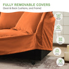 4-Seater Chenille Sofa with Removable Cover for Living Room