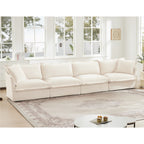 4-Seater Chenille Sofa with Removable Cover for Living Room