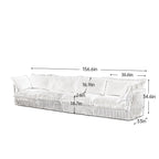 4-Seater Corduroy Slipcovered Sofa with Extra Deep for Living Room