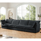4-Seater Corduroy Slipcovered Sofa with Extra Deep for Living Room