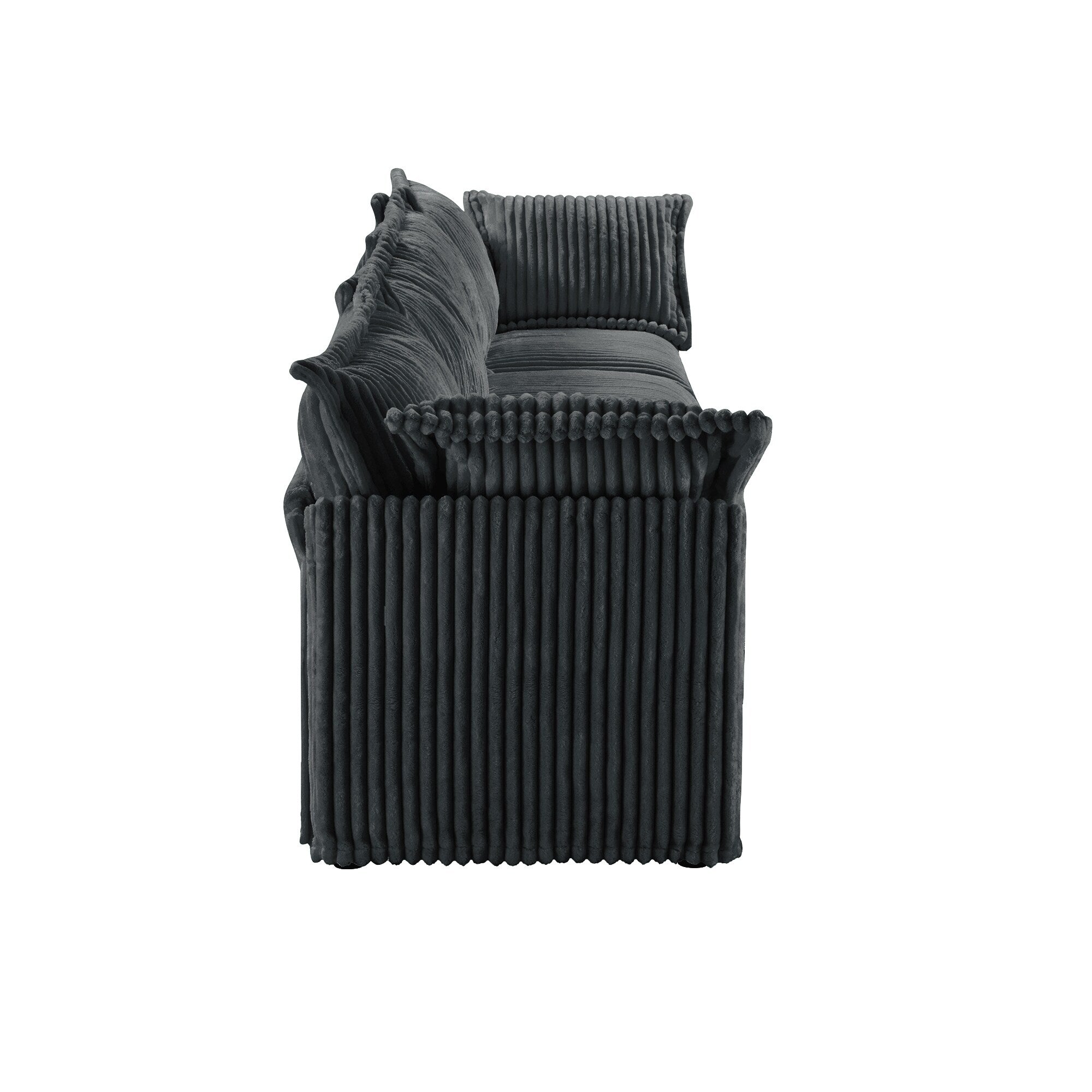 4-Seater Corduroy Slipcovered Sofa with Extra Deep for Living Room
