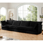 4-Seater Corduroy Slipcovered Sofa with Extra Deep for Living Room