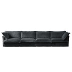 4-Seater Corduroy Slipcovered Sofa with Extra Deep for Living Room