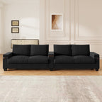 4-Seater Modern Corduroy Sofa Couch with USB Ports, Hidden Storage, and Flip-Top Cup Holders