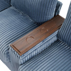 4-Seater Modern Corduroy Sofa Couch with USB Ports, Hidden Storage, and Flip-Top Cup Holders