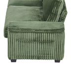 4-Seater Modern Corduroy Sofa Couch with USB Ports, Hidden Storage, and Flip-Top Cup Holders