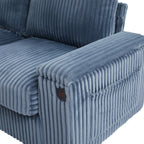 4-Seater Modern Corduroy Sofa Couch with USB Ports, Hidden Storage, and Flip-Top Cup Holders