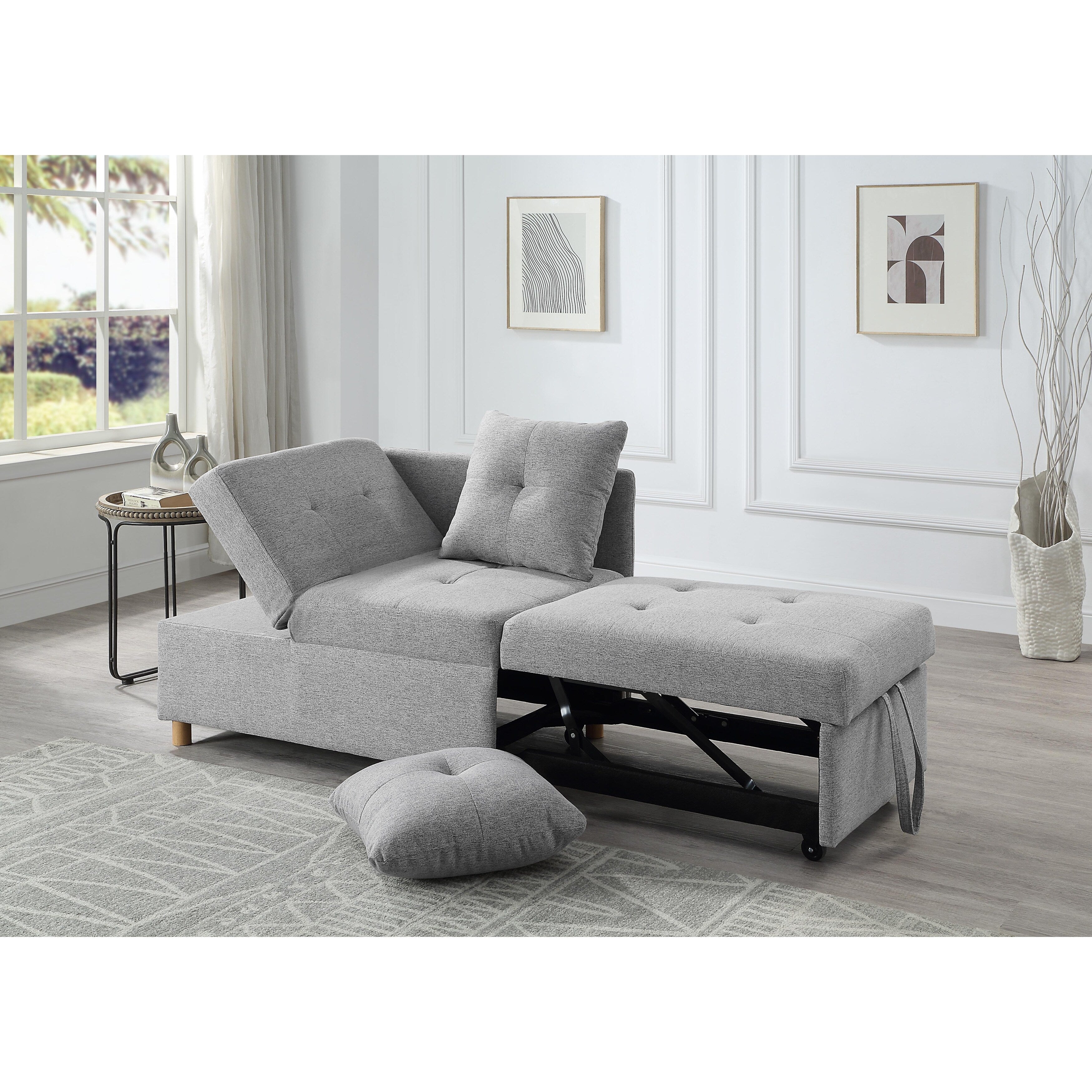 4-in-1 Single Convertible Sofa Bed with Adjustable Back