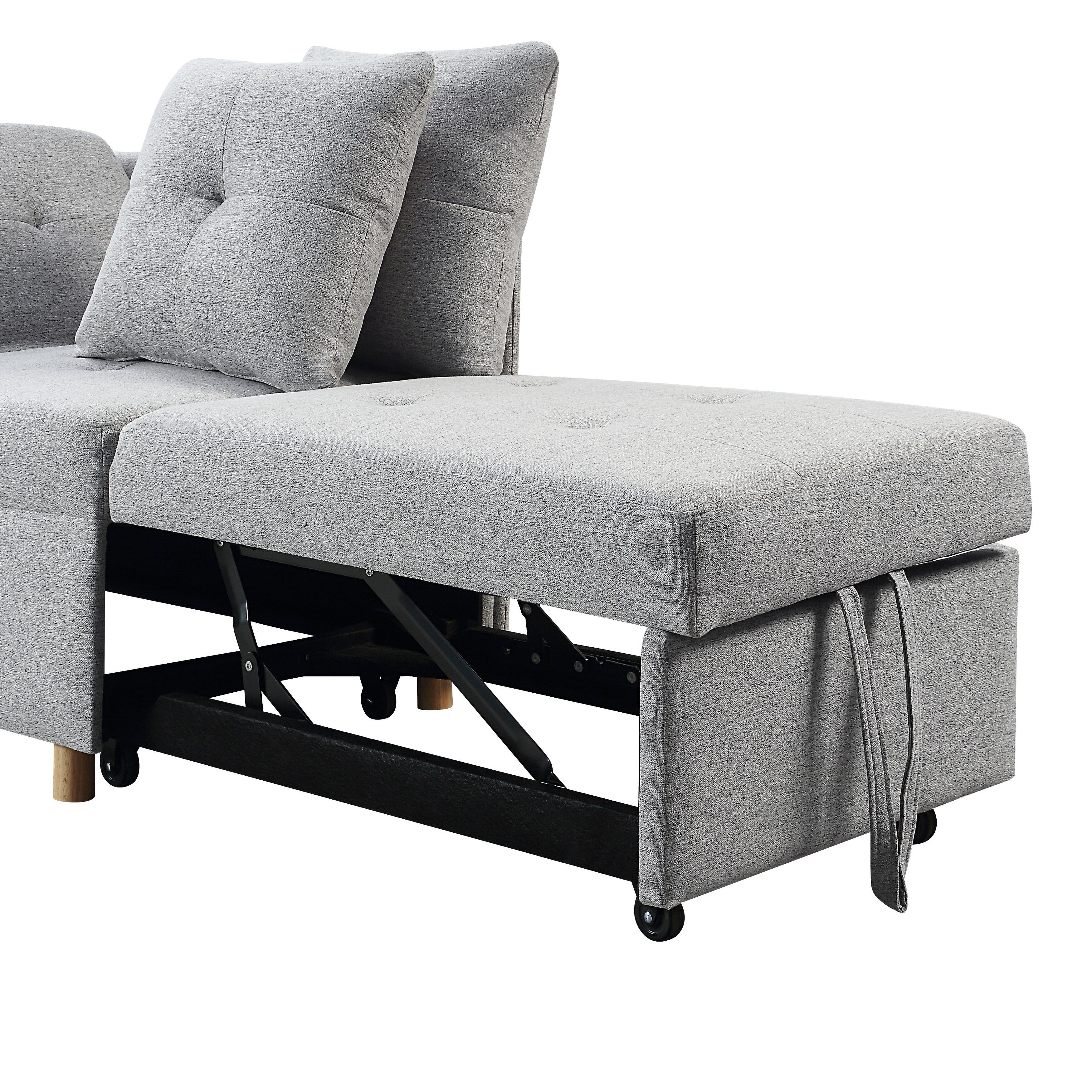 4-in-1 Single Convertible Sofa Bed with Adjustable Back