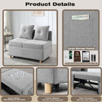4-in-1 Single Convertible Sofa Bed with Adjustable Back