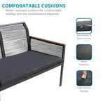 4-pc. Black Wicker Cord Patio Conversation Set